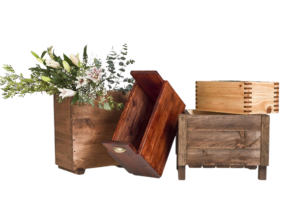 Maceteros de madera en varios tamaños y diseños